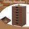 7-Drawer Tall Organizer Cabinet with Cut-Out Handles and Swivel Wheels Ideal for Bedroom and Office